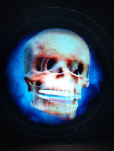 imagen de calavera en holograma